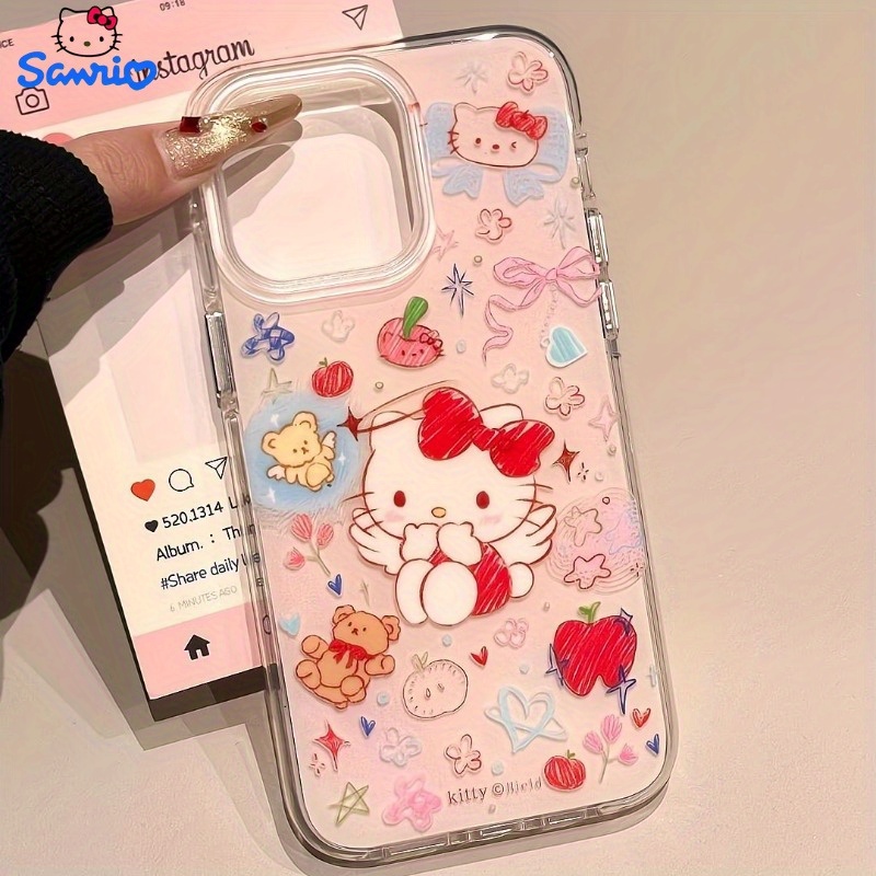 Graffiti Kitty Case Suitable for Apple 16 Pro Max, Compatible with Iphone 15 Pro/14 Pro, Dual-Layer IMD Design, High-End Feel, Cute for, Bracelet Style, Trendy Protective Cover for 16