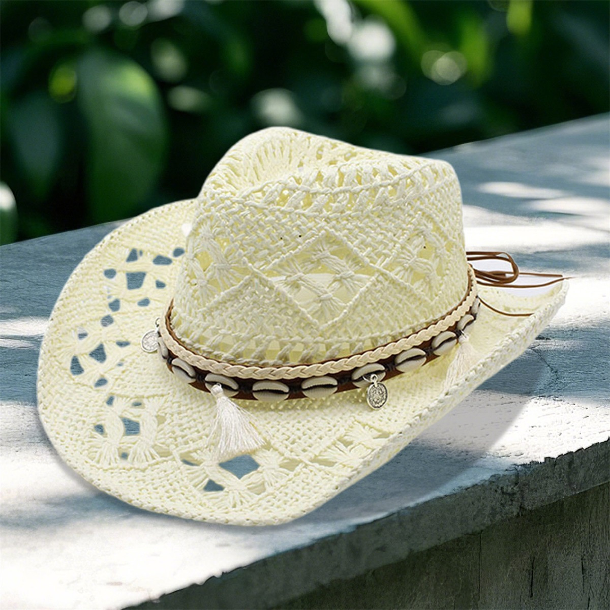 foldable wind-resistant tibetan style straw hat for spring  display picture 3