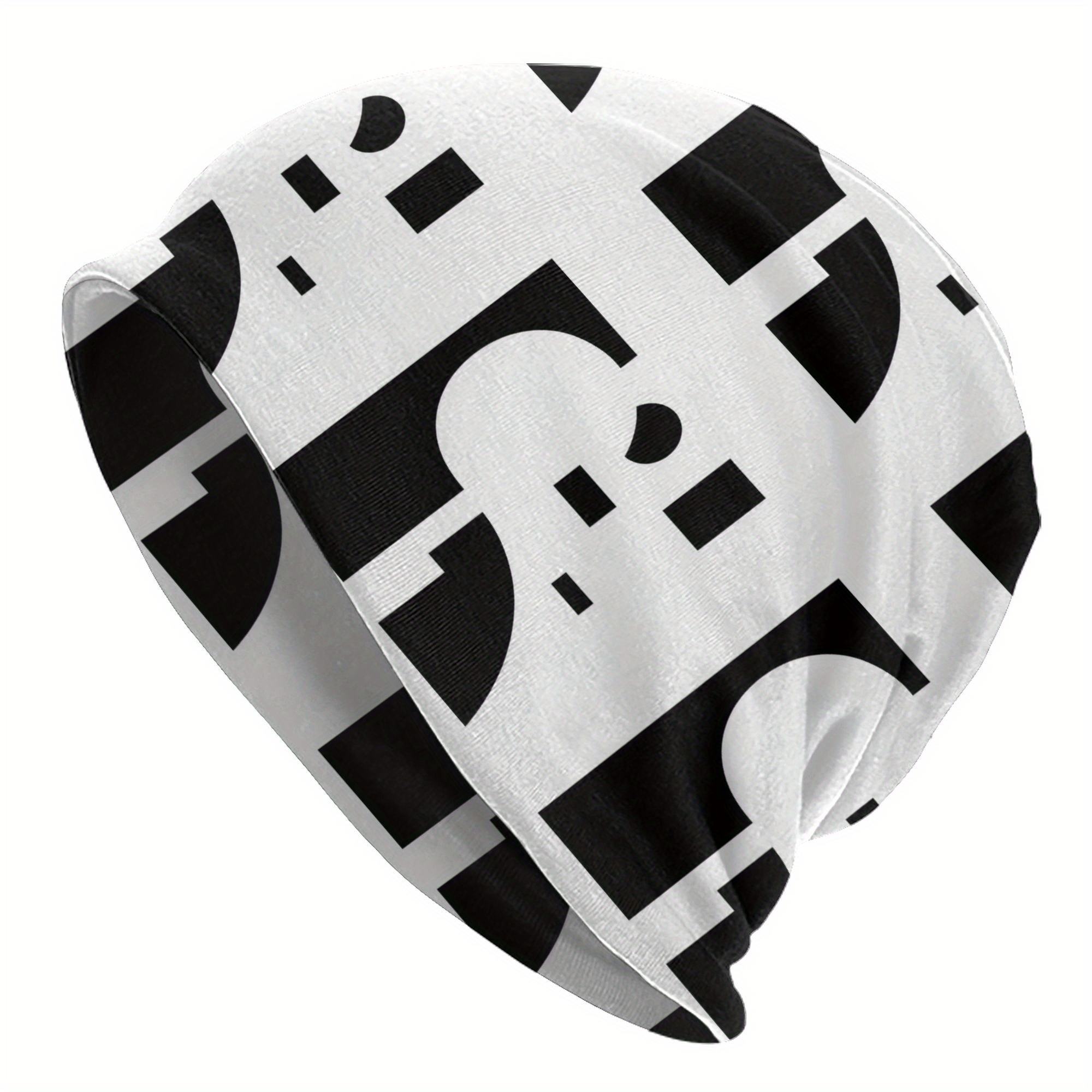 TEMU Chapeaux d'automne et de printemps noirs et élégants avec un design de lettre R fine, comprenant des bonnets, des hipster skullies, des bonnets,