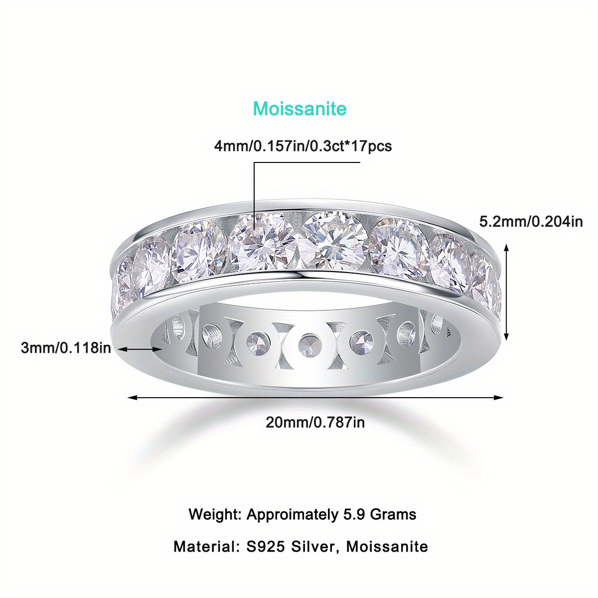 Fashion S925 Silver Ring for Women, Moissanite Design