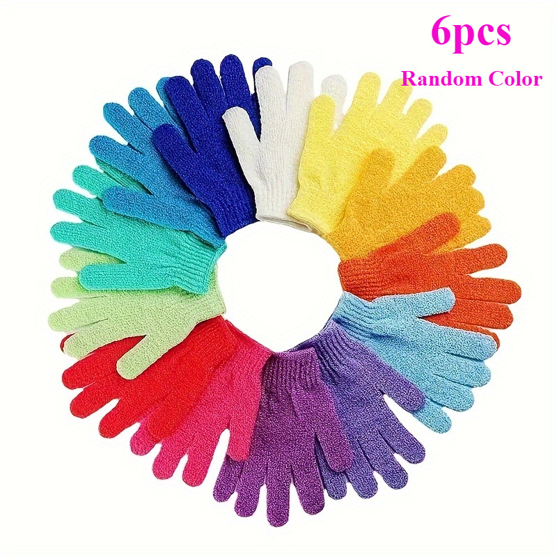 TEMU 6 Paires de Gants Exfoliants En Luffa Pour Un Polissage Généreux de , Parfaits Pour Se Laver Et Une Douche Pour Atteindre Une Peau .