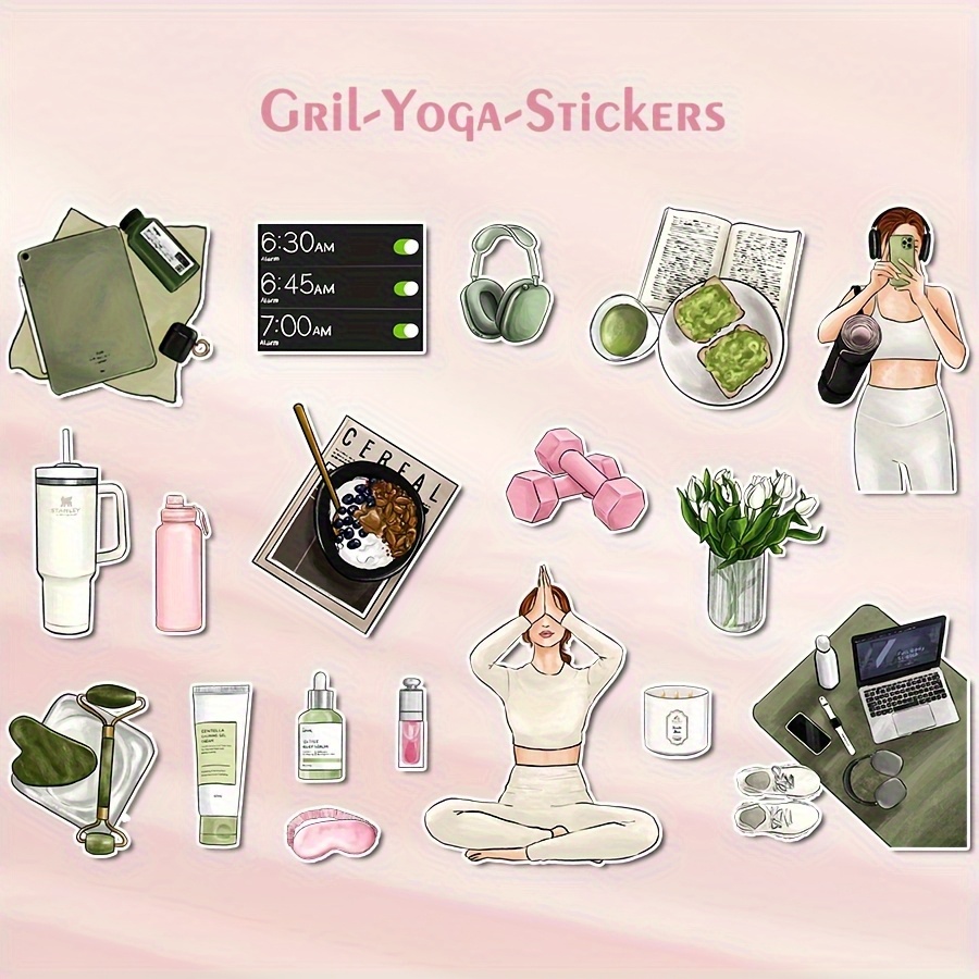 TEMU 2 Sheets/36 Stickers, Yoga Exercise Stickers, Stickers, Planning Stickers, Office Stickers, Friendship And Love Gift Stickers, Packaging