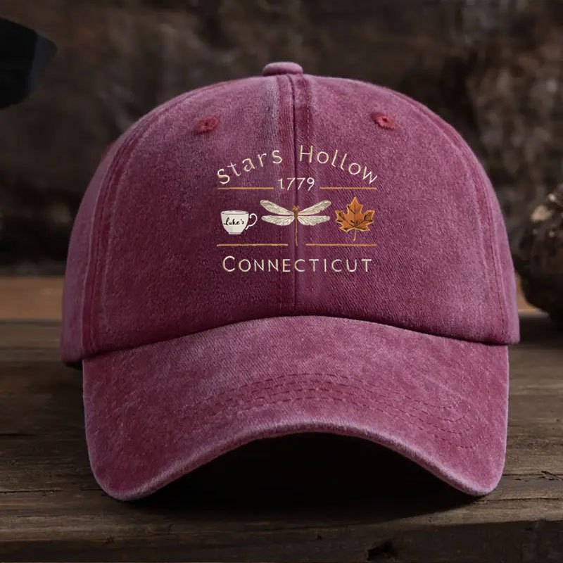 TEMU Stars Hollow 1779 " Print Adjustable Vintage Dad Hat, Lightweight , For Casual , Parties, And Outdoor Activities, Hand Wash Only, Party Headwear