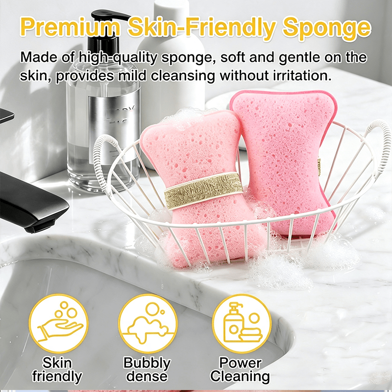 6pcs Household Bath Sponge Cleaning Tool Set with Exfoliating Sponges
