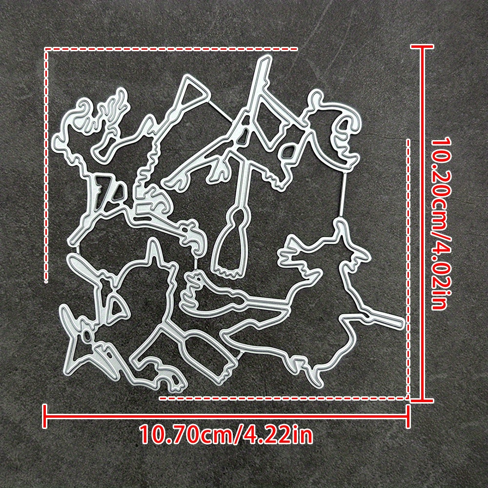 Image of 1 Set Halloween Metal Cutting Dies, Halloween Cut Metal Scrapbooking Stencils Die For Diy Embossing Photo Album Decorative Diy Paper Cards Making Craft Album Stamps Hand Account