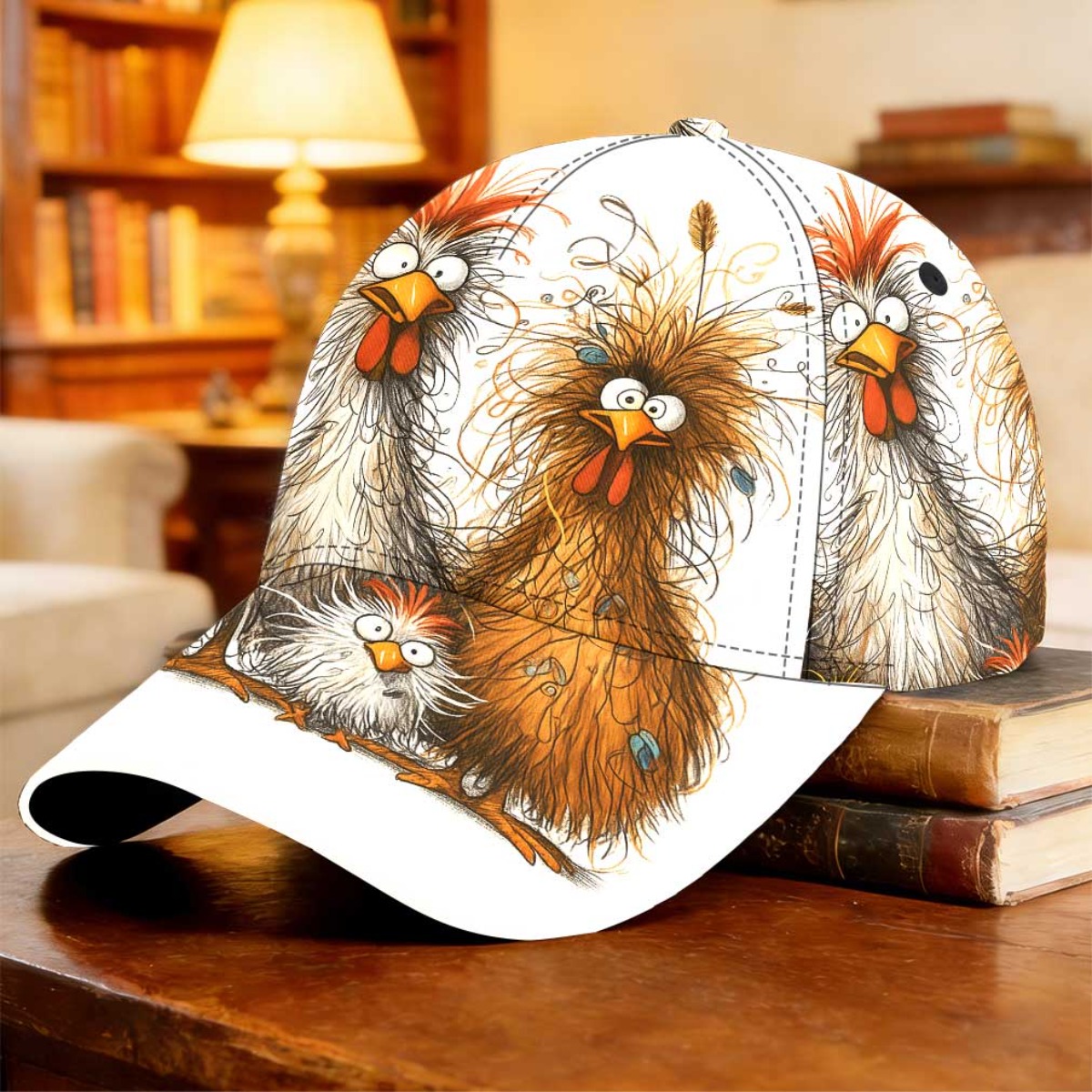 TEMU 1pc Funny Chicken Family Cartoon Baseball Cap Mother's Day Gift Lightweight Outdoor Sports Dancing Hat Packable Cab Driver Cap Father's Day Gift