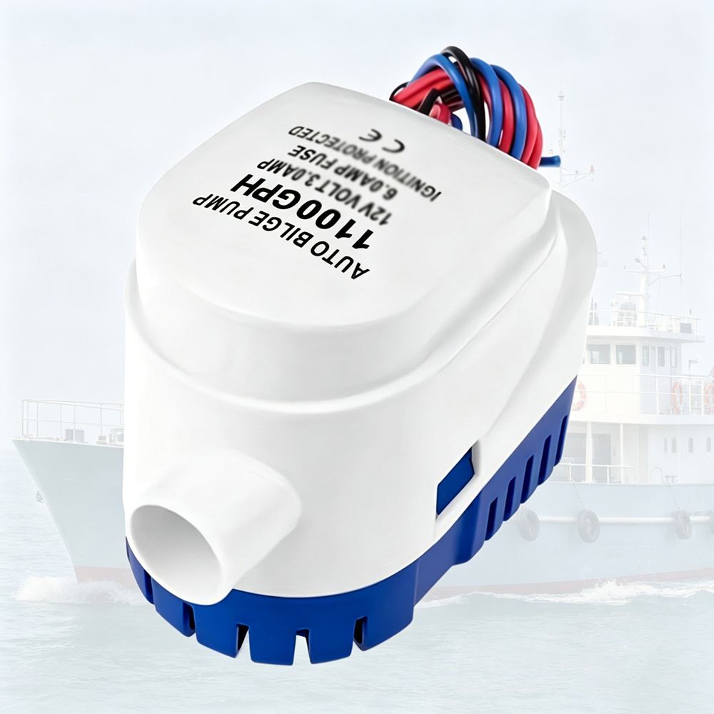 TEMU Pompe de cale automatique HOTU IP68 avec interrupteur à , pompe à à haut débit 12V 1100GPH, pompe de fond de bateau à drainage rapide, pour