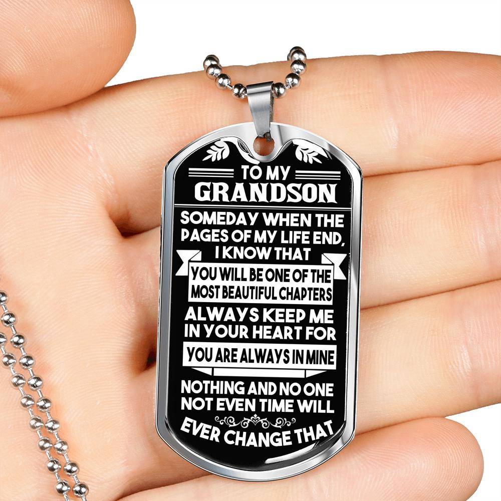 TEMU 1pc "to My Grandson, You " Pendant Necklace, Thanksgiving Anniversary Christmas Graduation Party Birthday Gift
