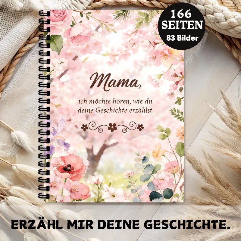 TEMU 1 Stück Deutsch "Mama, erzähl mir deine Geschichte" Spiralblock - Deutschsprachiges Erinnerungstagebuch & Planer mit Spiralbindung, A-Größe (für