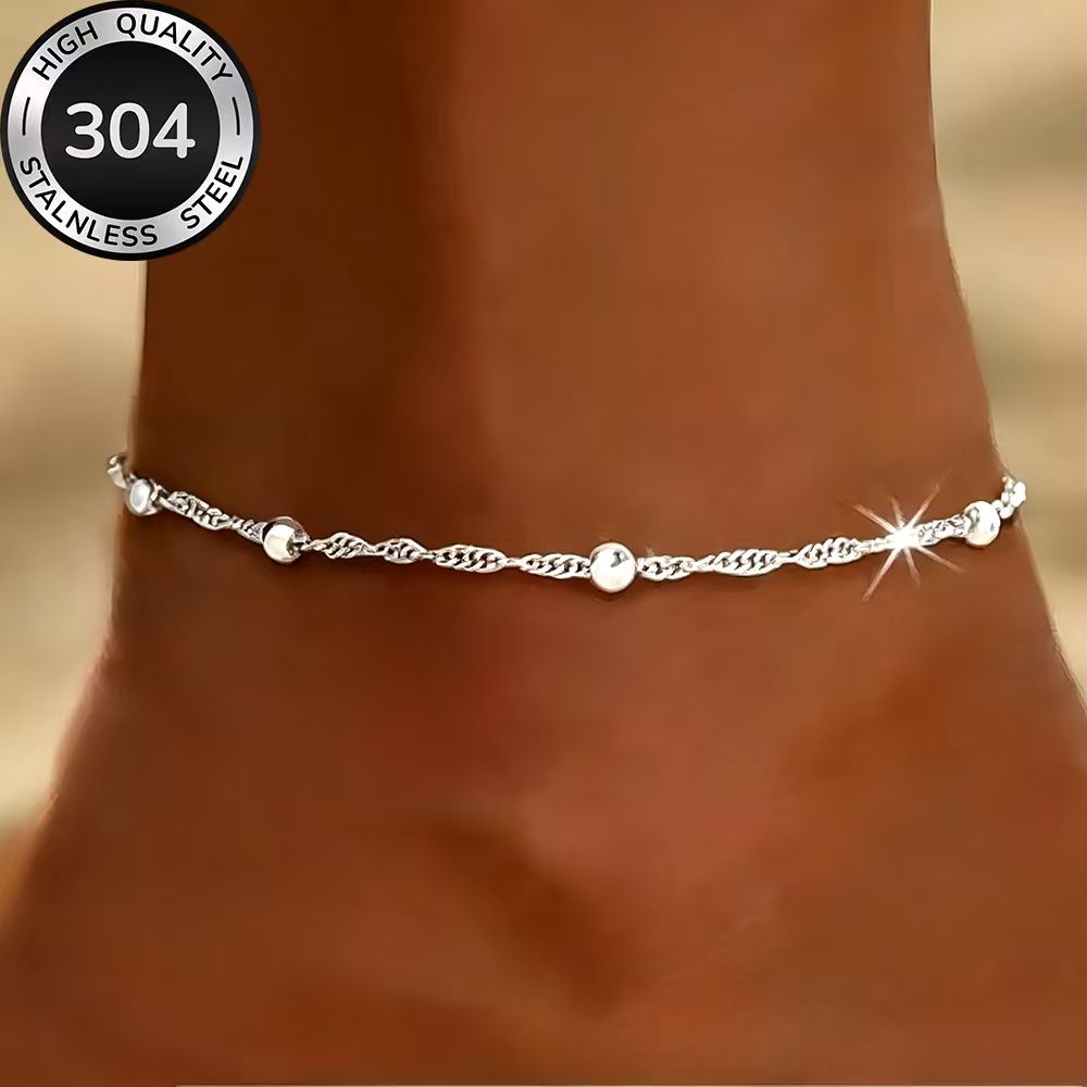 High-quality Stainless Steel Golden Anklet, Anti-fading, Easy And Elegant, Suitable For Fashionable Ladies' Anklets For Daily Wear Or Parties, Jewelry Additions, Is A Delicate Gift For Women