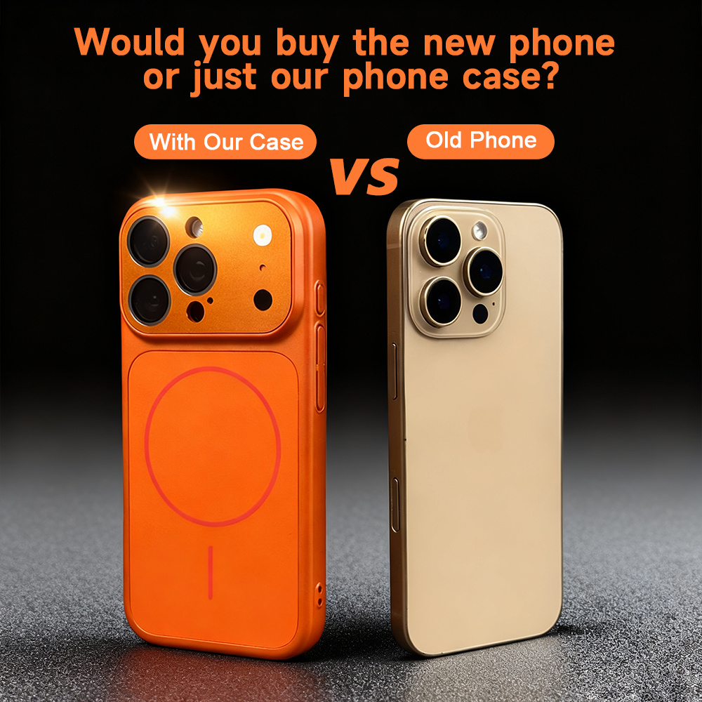 手机壳 - 奢华即时变形 17pro 磁吸无线充电手机壳，适用于 iphone 13   17 pro   全金属保护壳，相机镜头保护，哑光金属漆硬边框软后盖 商品详情 1