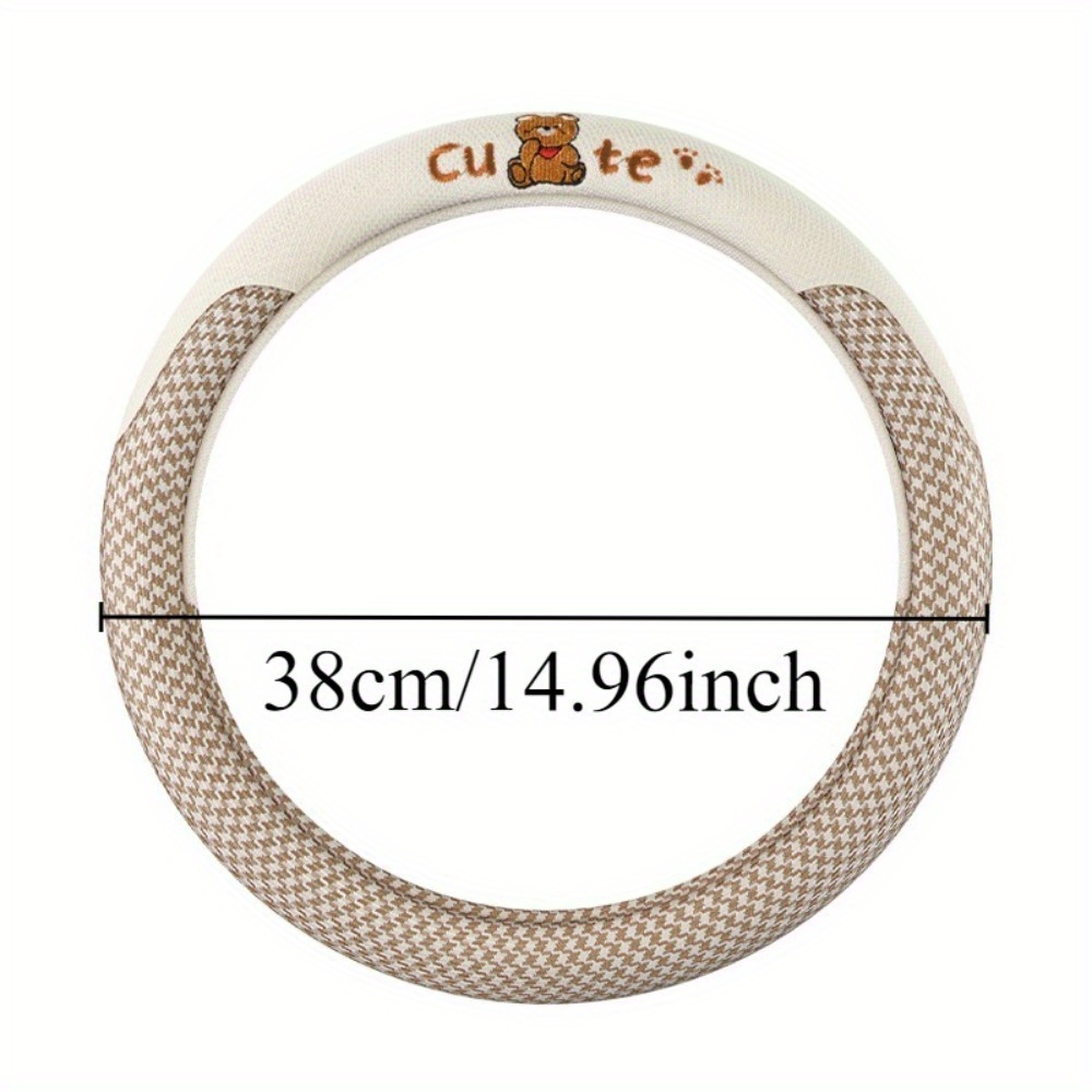 Car Steering Wheel Cover, Comfortable Universal Fit for 14, 12.7-38.1 cm,   · Summer  , Non-Slip Breathable Fabric (  Beige)