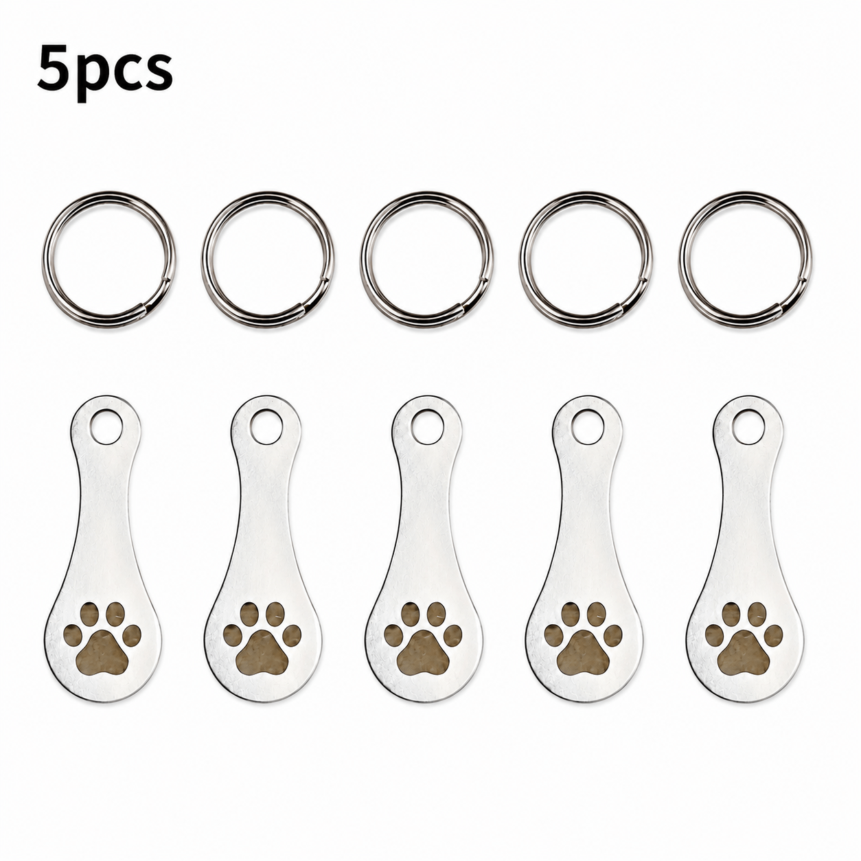 TEMU Set di 5 portachiavi gettoni per carrello della , design di animale , chiavi per carrelli del supermercato in acciaio inossidabile