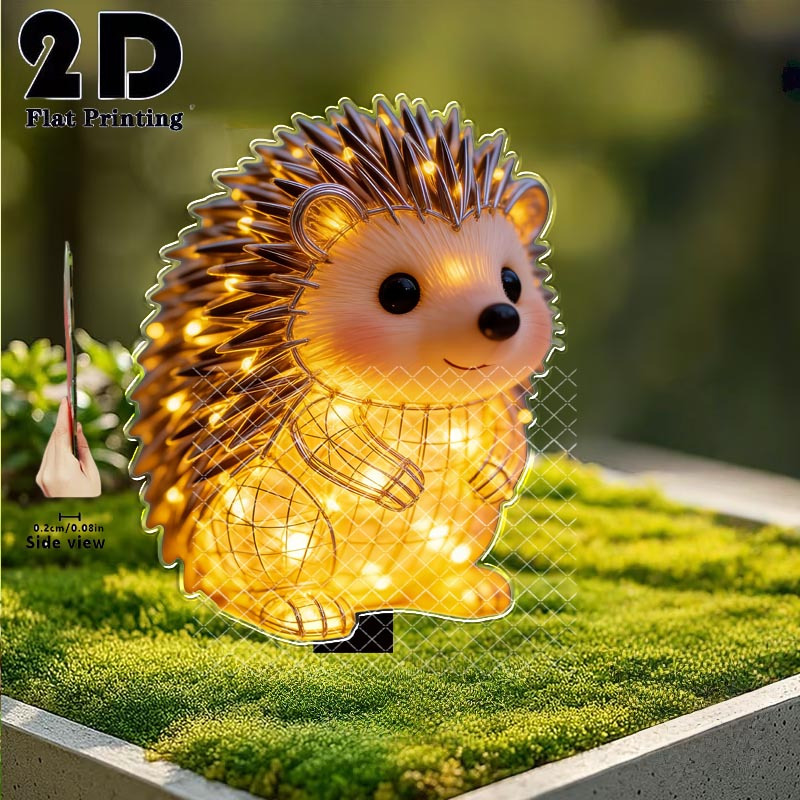 2d flat 2d flat 2d flat 2d flat 2d plane 1pc luminous hedgehog garden decoration ground plug outdoor courtyard garden lawn decoration ornament garden and flower bed decoration pile suitable for courtyard lawn bonsai holiday decoration