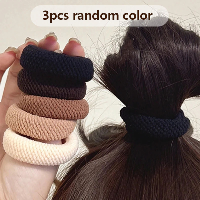set of 3 assorted color scrunchies with high   thickened design and versatile use   hair colors may  