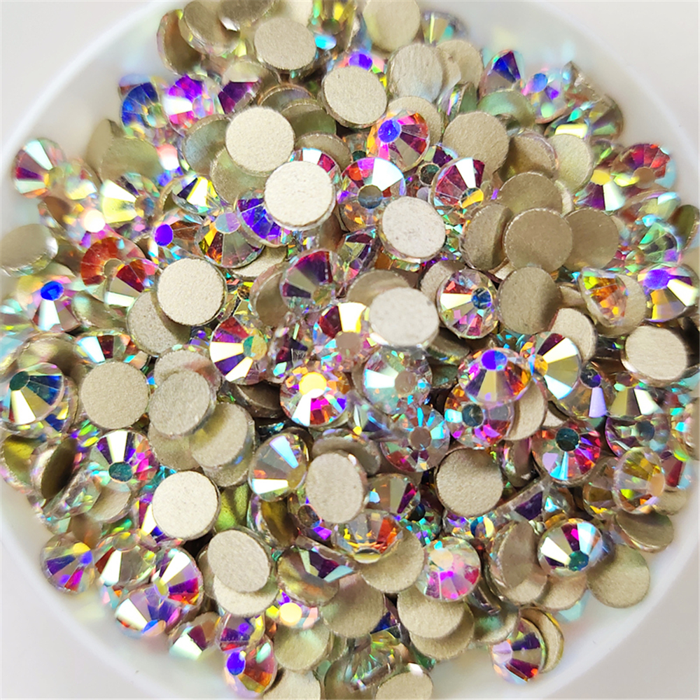 s3 ss30 non hotfix crystal glass rhinestones glitter crystal golden flat back stones for crafts nail art decoration