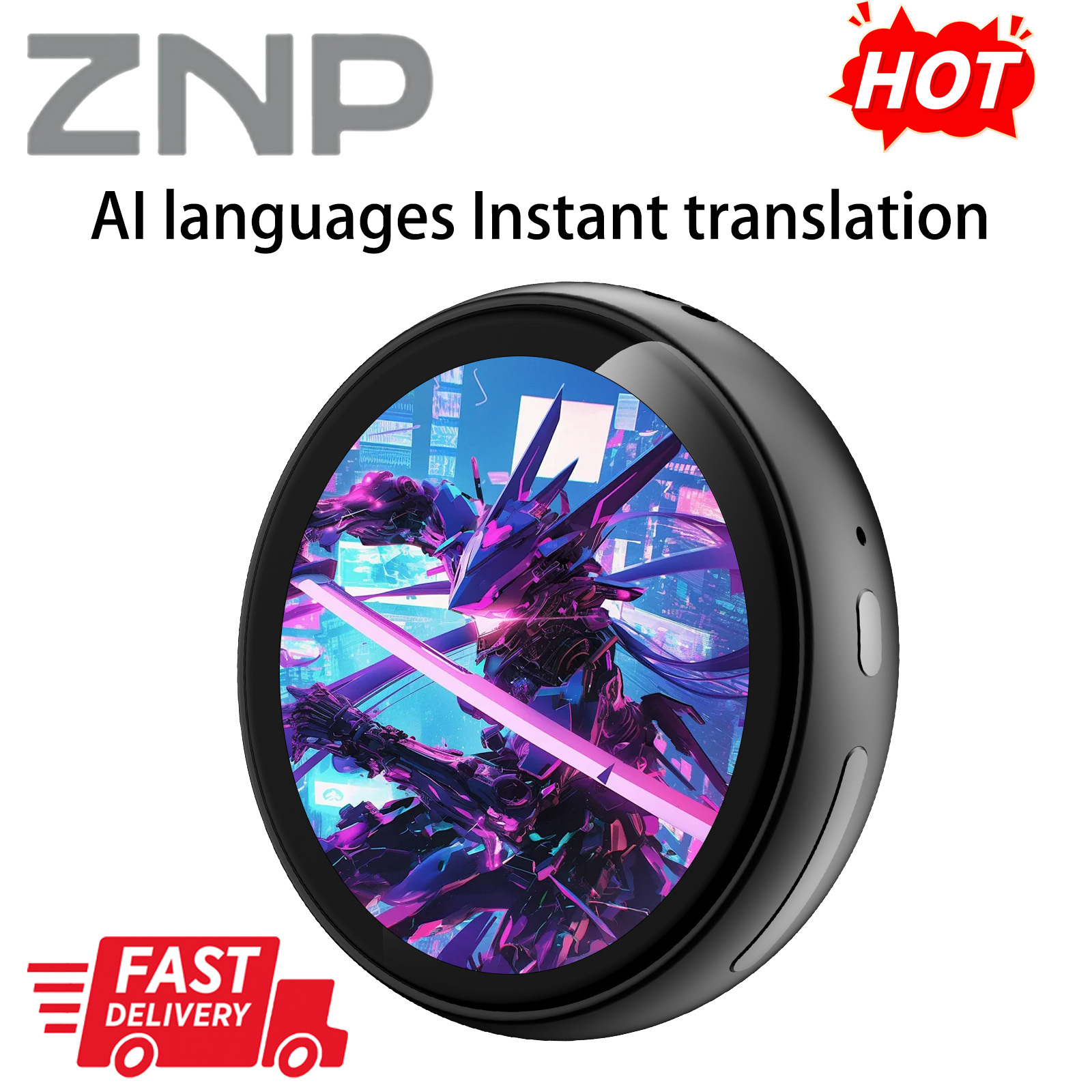 Image of 1pc Znp Z01 Semi-intelligent Translator, 60 Languages Translation, Offline And Online Dual , Wireless Ai Assistant, Compact Portable Device For Business And Travel