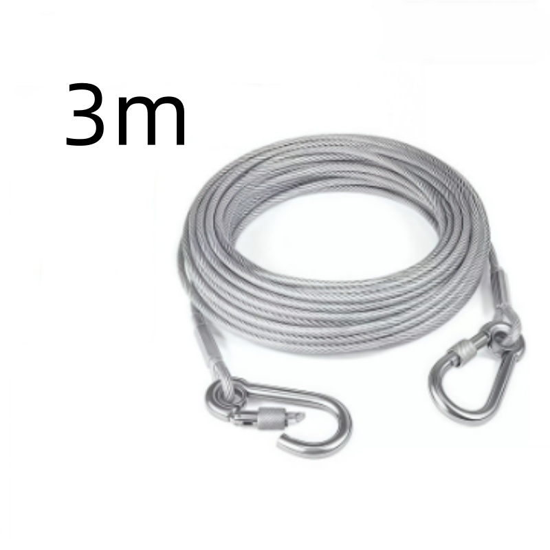 TEMU Corde à linge en acier inoxydable, câble en acier anti-chute avec câble de sécurité revêtu et crochets, câble en acier multifonctionnel robuste,