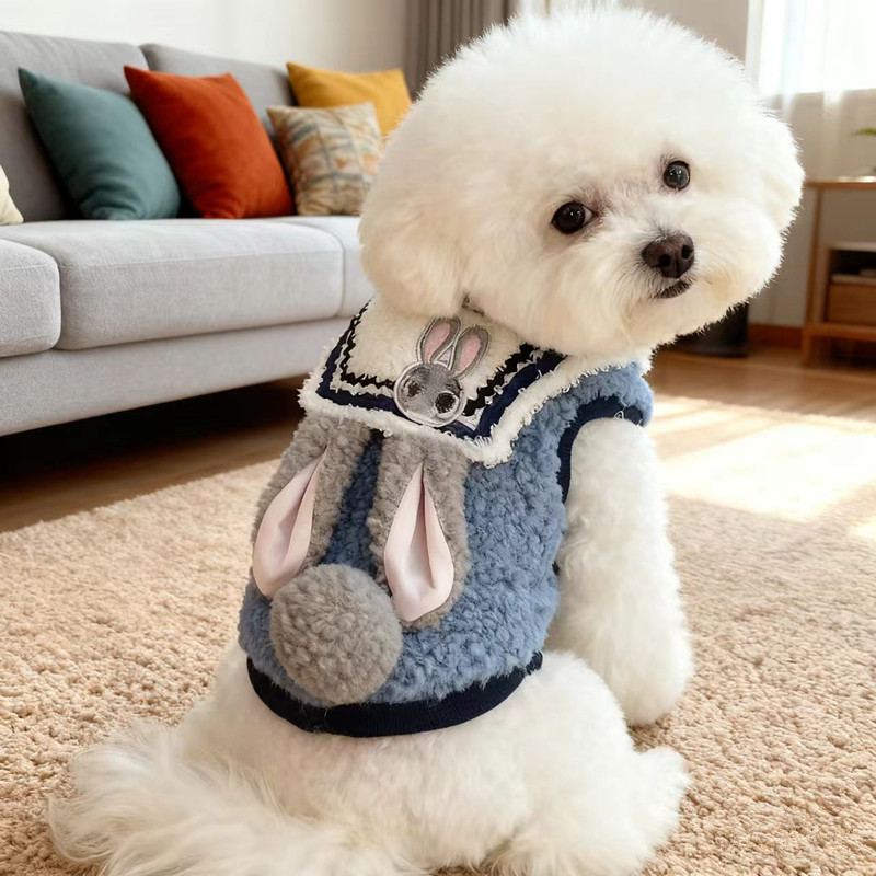 TEMU ペット服 秋冬用 暖かい 中小型犬用 キャラクター変身衣装 スナップボタン付き かわいいベスト テディ