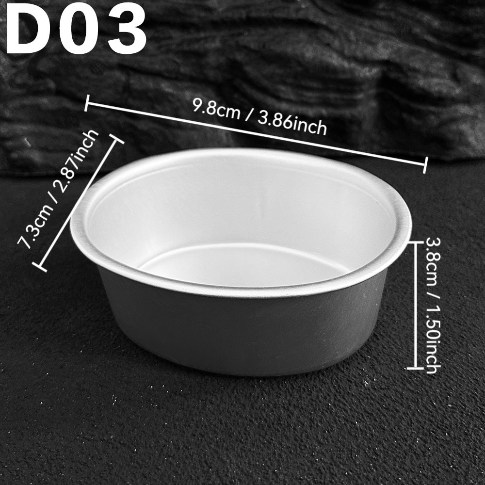 Image of Premium Aluminum 6pcs Mini Oval Cake Pan Set, Cheese Cake Mold, Toast Bread Tray, Dessert Molds, Mini Egg Tart Trays For Festivals, Birthdays & Family Gatherings Diy Baking Supplies