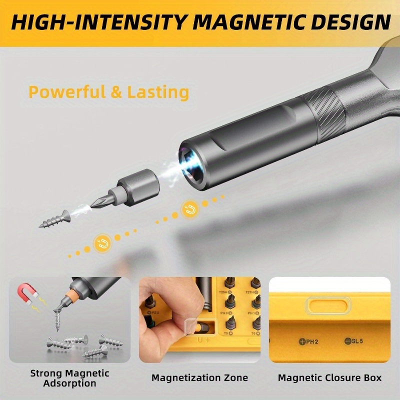 42-in-1 magnetic screwdriver set with 40pcs magnetic bits & ratchet mechanism - heavy-duty   tool kit with detachable ratchet handle, ergonomic grip, compact & portable case for home, furniture, electronics, computer repair - ideal for diy, professional & everyday use (no power required), modular tool system, side rail attachment,   &  , tool organizer storage, precision screwdriver set, tool set, screw driver set Product details 3