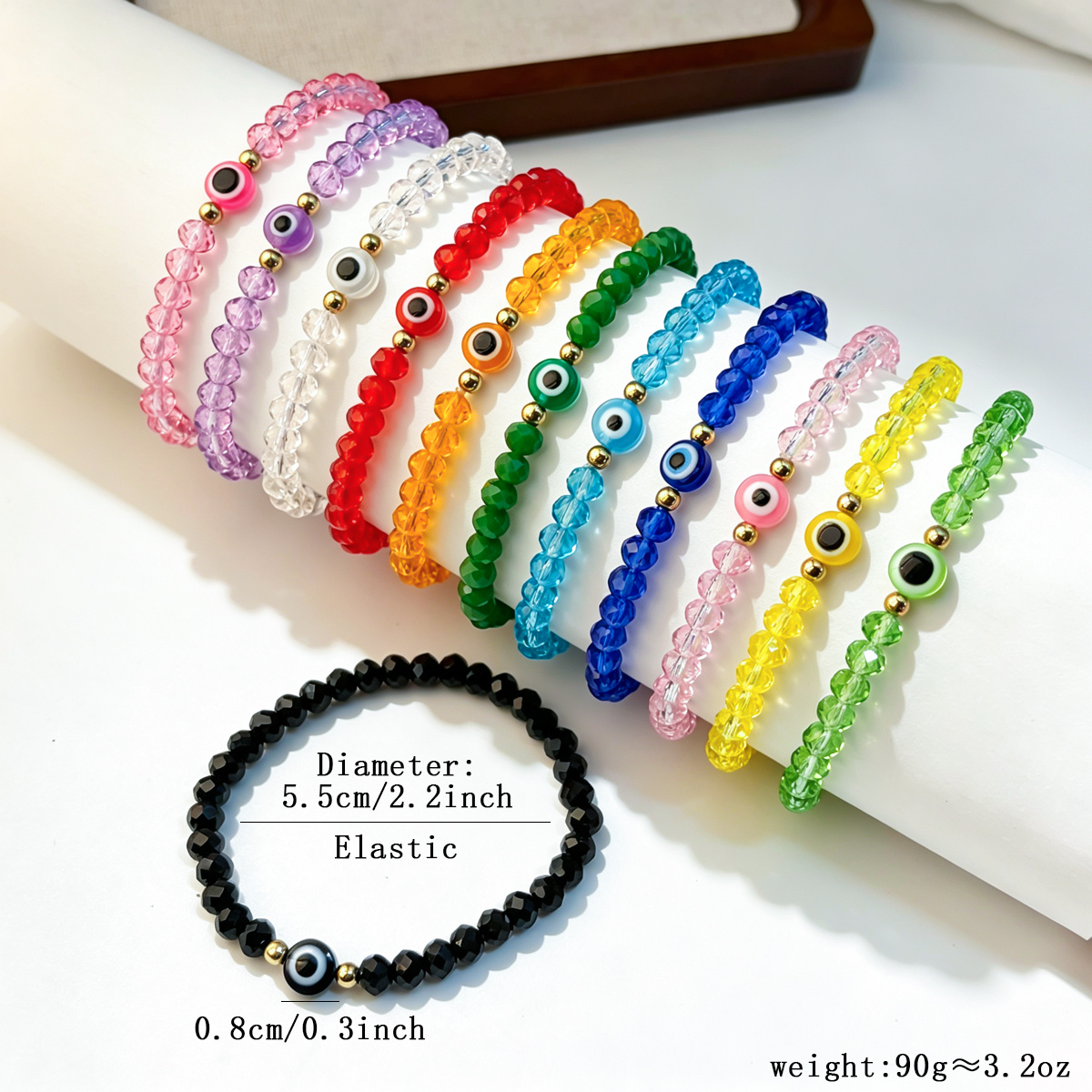 12pcs Fashion Easy Macaron Rainbow Bracelet Set