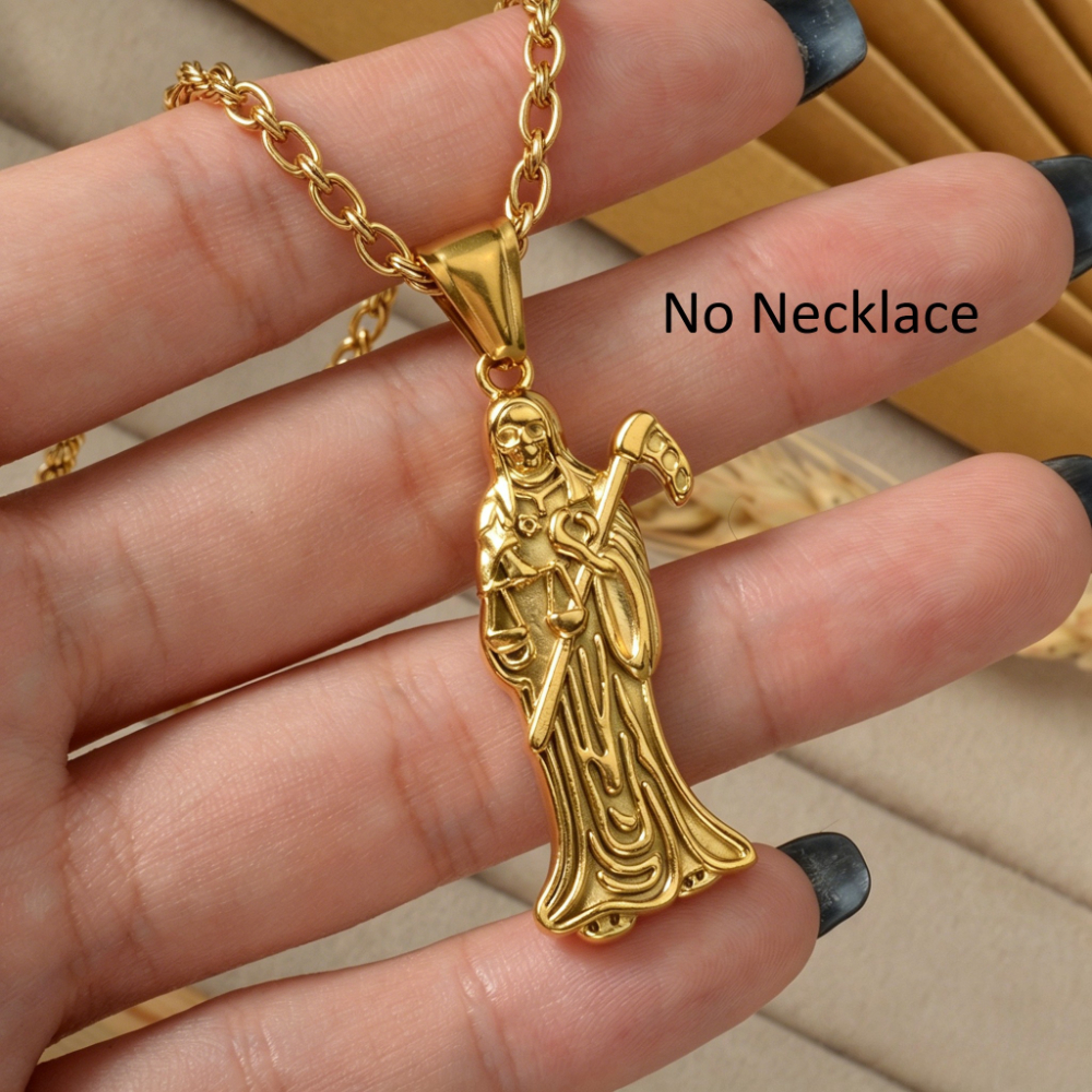 Unisex Vintage Religious-themed Pendant Necklace, Unique Accessory