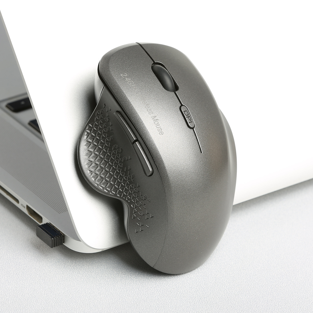 Wireless Mouse, 2.4G USB Computer Mouse, Ergonomic Optical Mouse, 6 Buttons, Plug and Play, Long Life, Portable Mouse for PC, Laptop, MAC, Chromebook, CONGDI