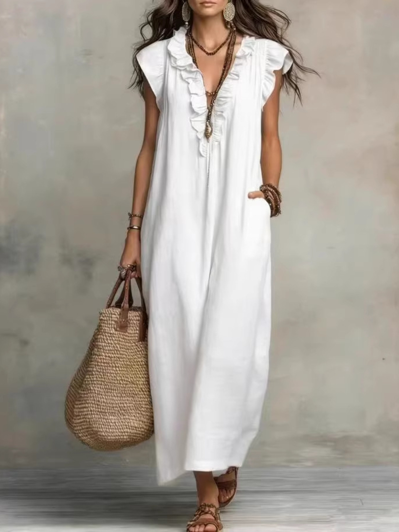 princess polly baby blue dress white boho dress sold on Temu United States