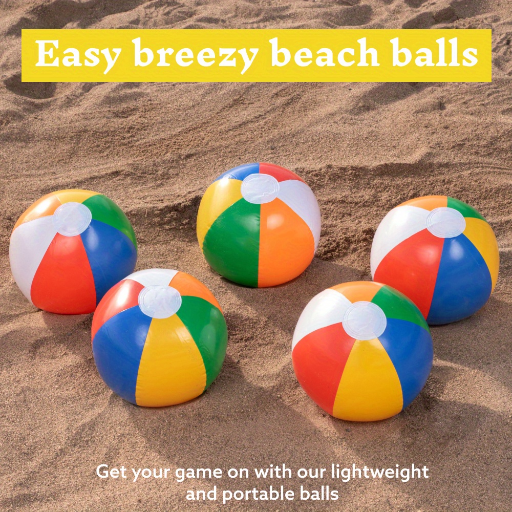 TEMU SYNCFUN Ballons de Plage (Lot de 12), Jouets Gonflables de Piscine de 12'' pour Jeux Aquatiques d'Été, Ensemble Combo de Fournitures de Fête