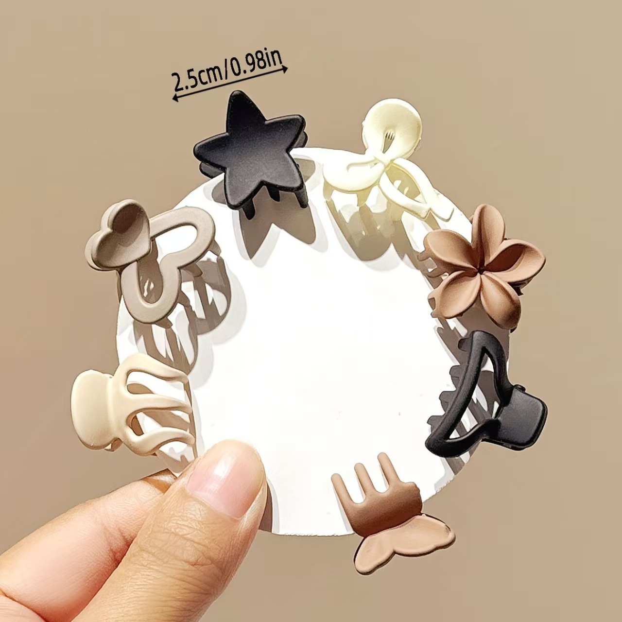 12pcs Stylish Matte Bow Clips Set