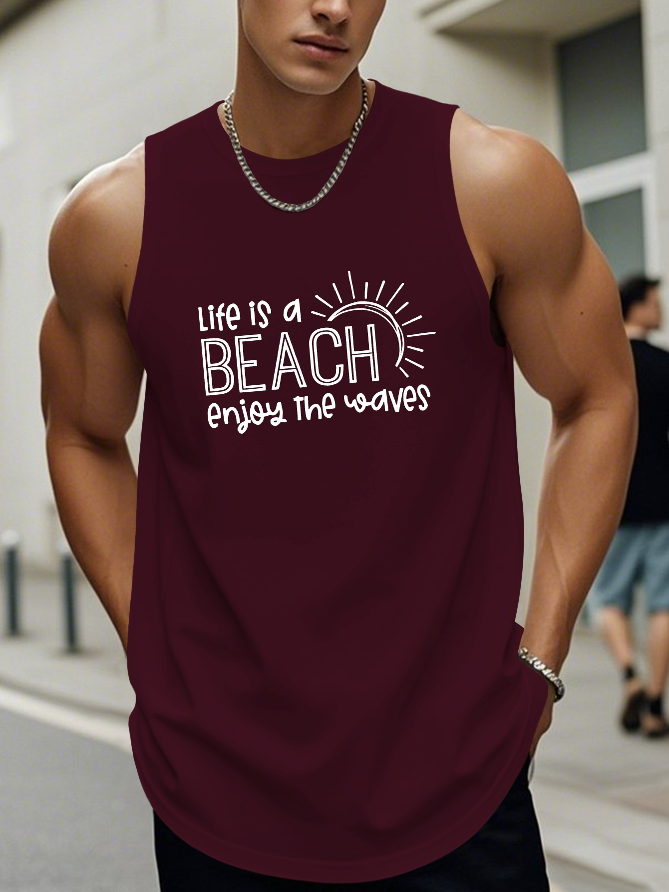 camiseta sin hombre vida es playa Temu Ecuador