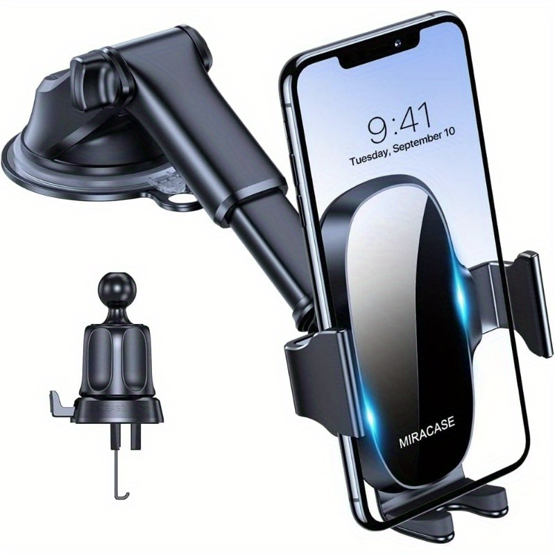 TEMU Car Phone Holder [2025 Powerful Suction Cup] Dashboard Mount, 360Â° Rotatable Portable Car Mount For Iphone Compatible With 10.16-18. Smartphones