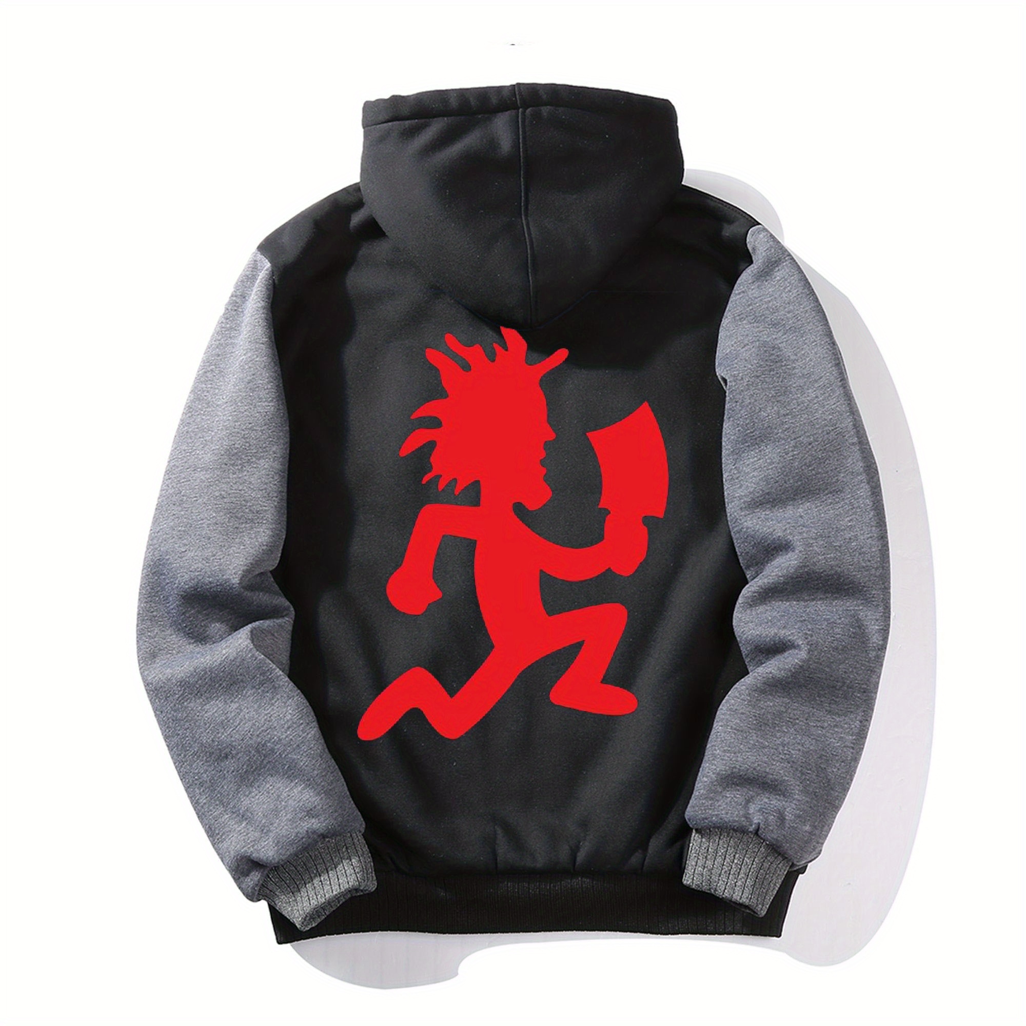 

Icp Graphic Hooded Jacket, Polyester & Spandex , Long Sleeve Zippered Pullover With Fleece Lining, Casual Active Wear For , Gear| Jacket|soft Fleece Lining