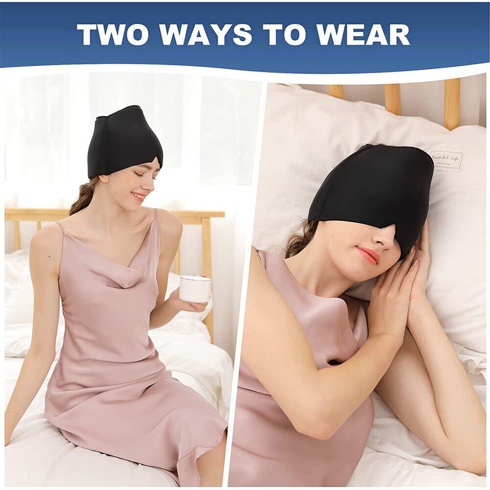 2pcs Migraine Relief Cap, Headache Relief Cap with Ice Pack, Gel Head Wrap Cap, Cervical Spine Relief, Sleep Relief, Eye Relief, Fatigue And Relax