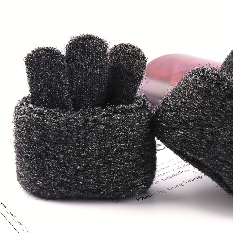 Fleece-Lined Thickened Alpaca Touchscreen Gloves