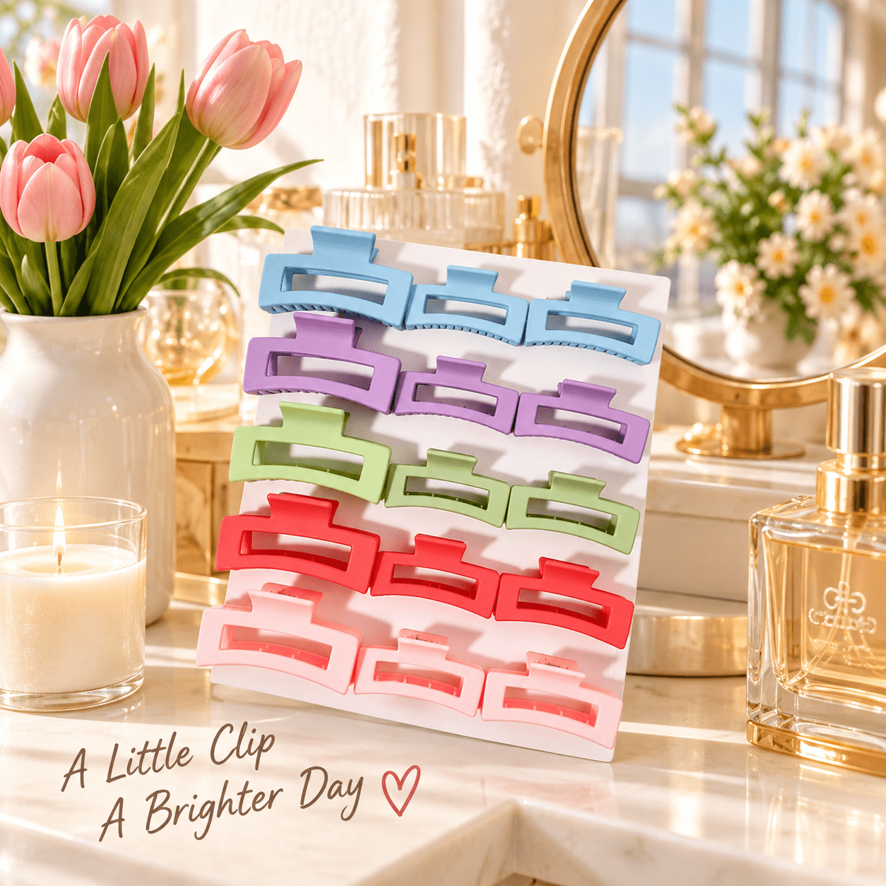 15pcs Solid Color Non-Slip Hair Claw Clips for Stylish Hair Styling