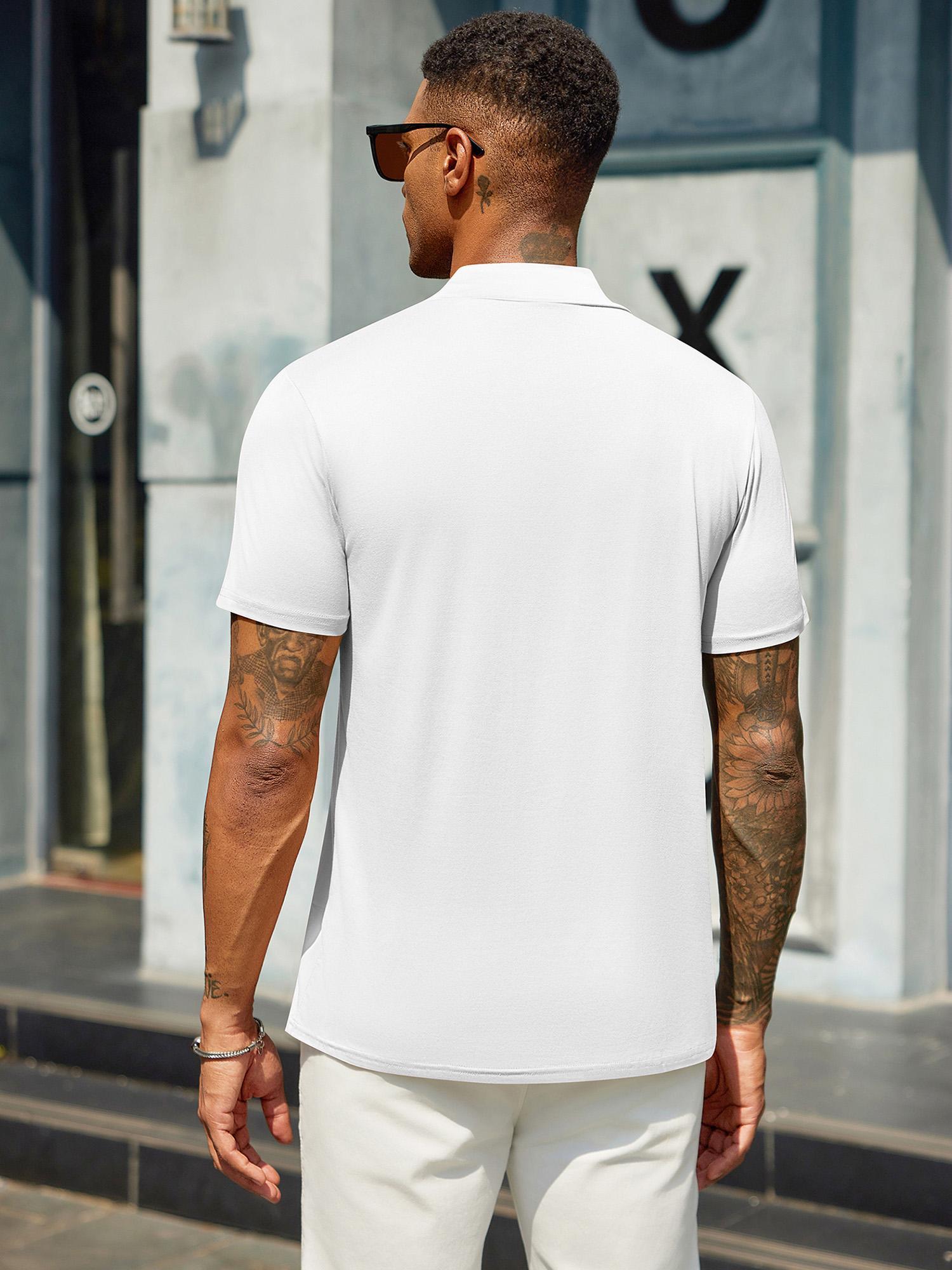 Mens Mock White Short Sleeve Mock Turtleneck OGLCCG Men's Summer