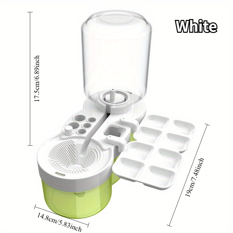 TEMU 4-in-1 Automatic Cleaning Watercolor Brush Holder With Palette & Brush Rack | Watercolor Paint Water Circulation Rinsing Cup - Complete Artist &