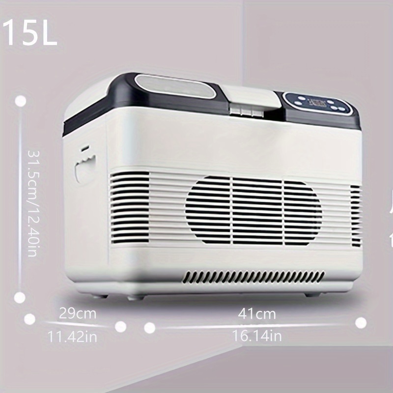 Portable 15  Refrigerator -   12/24V Compact Cooler & Warmer with Hot/Cold Function, 11-20L Capacity, 1 Door, Semiconductor Technology for Trucks, RVs, Boats, Camping & Travel, Car Refrigerator, Vehicle Cooling Solution, Modern Appliance, Durable Construction