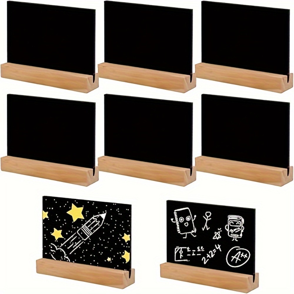 TEMU 8pcs Small Blackboard, Mini Blackboard With Stand, Small Blackboard With Buffet Logo, Location Cards For Weddings, Parties, Birthdays, Bars,