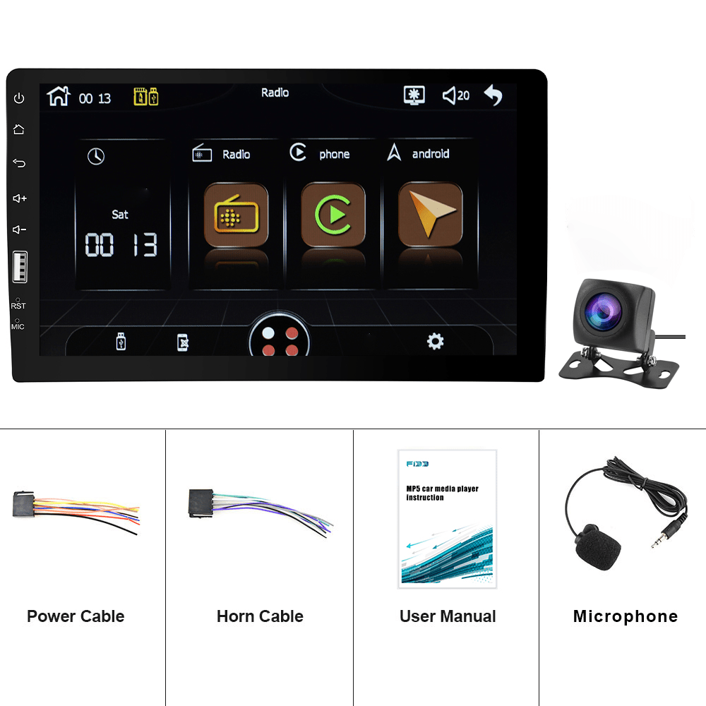 TEMU 9'' Screen Stereo / For Autouniversal Multimedia Player With Mirrorlin/ Wireless/ Steering Wheel Control/ Usb/ Fm/ Built--, Without Battery For
