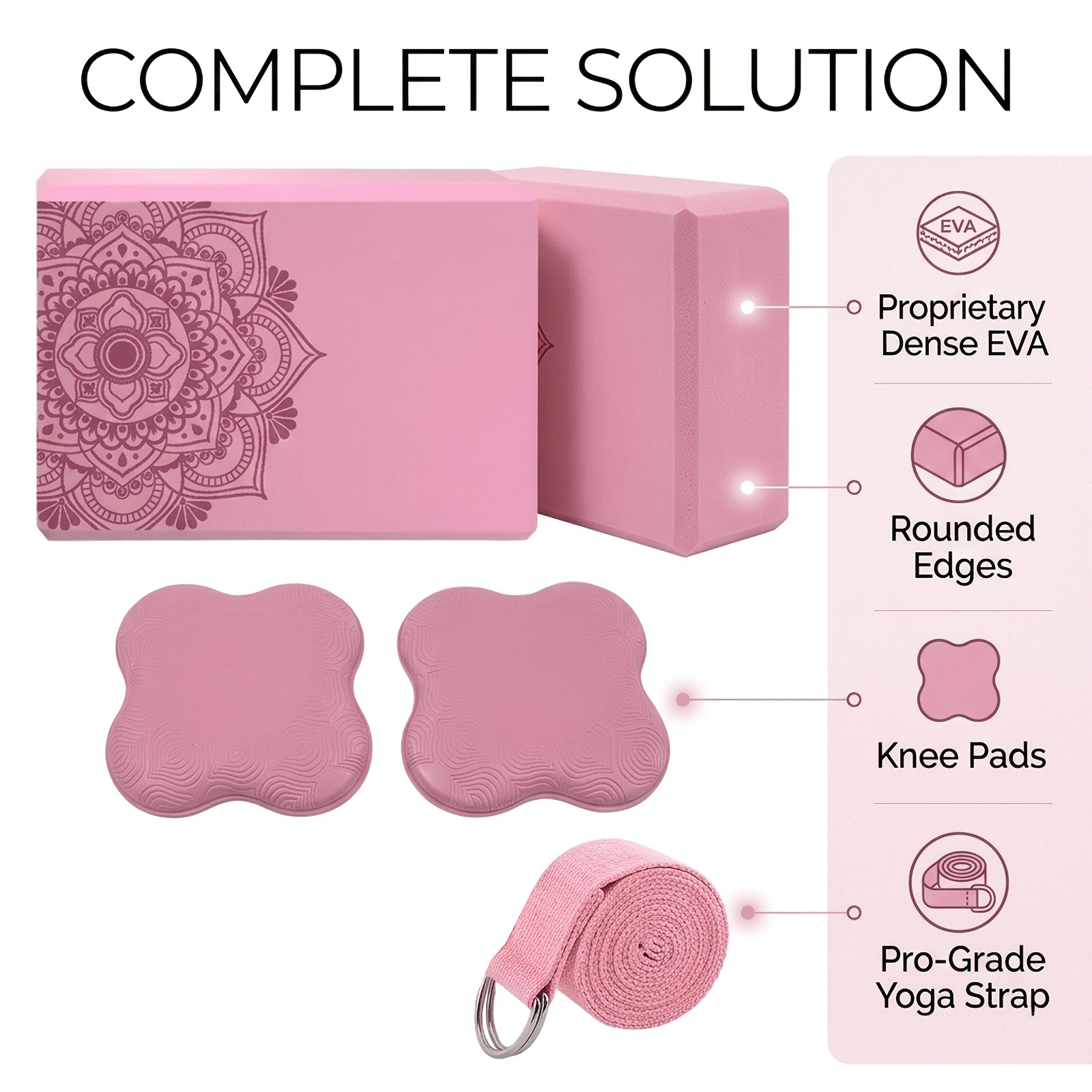 Set of 2 Ergonomic Yoga Blocks for Comfort & Support
