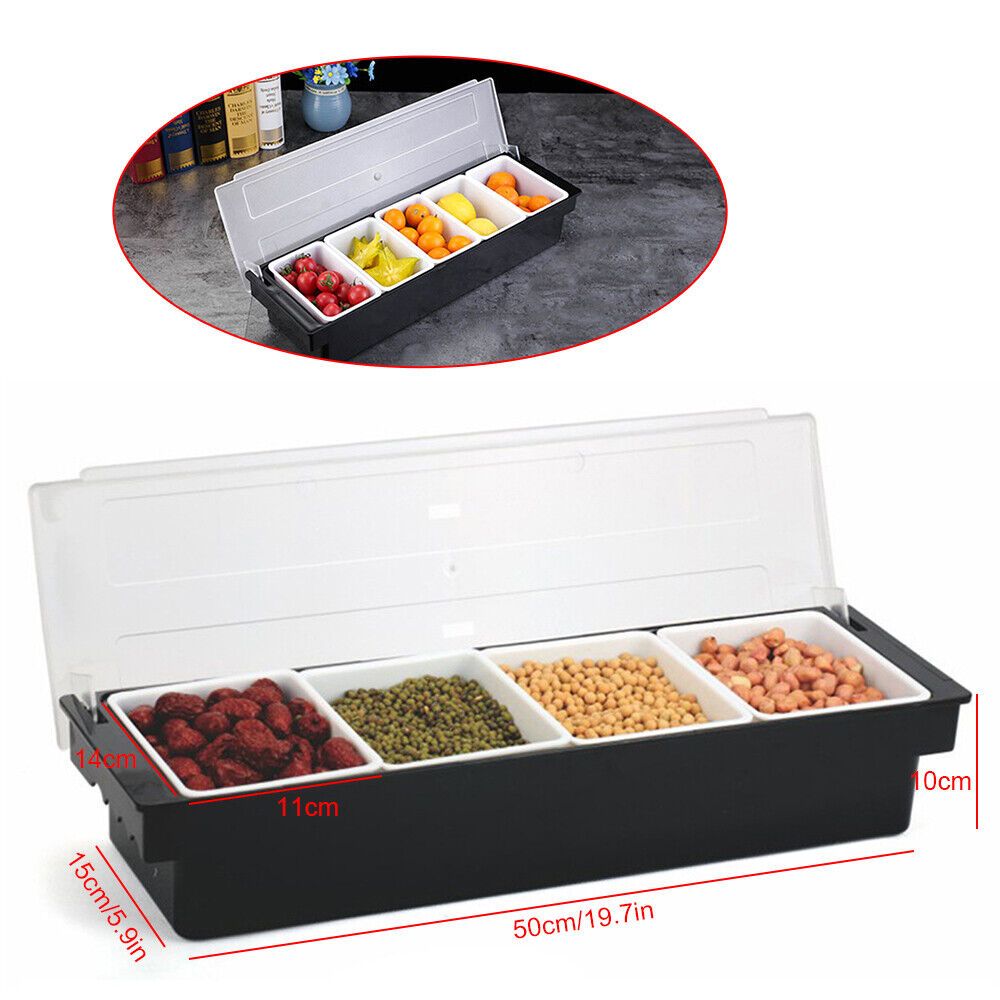 

Compartments Condiment Dispenser Chilled Server Caddy Food Tray Salad Tray