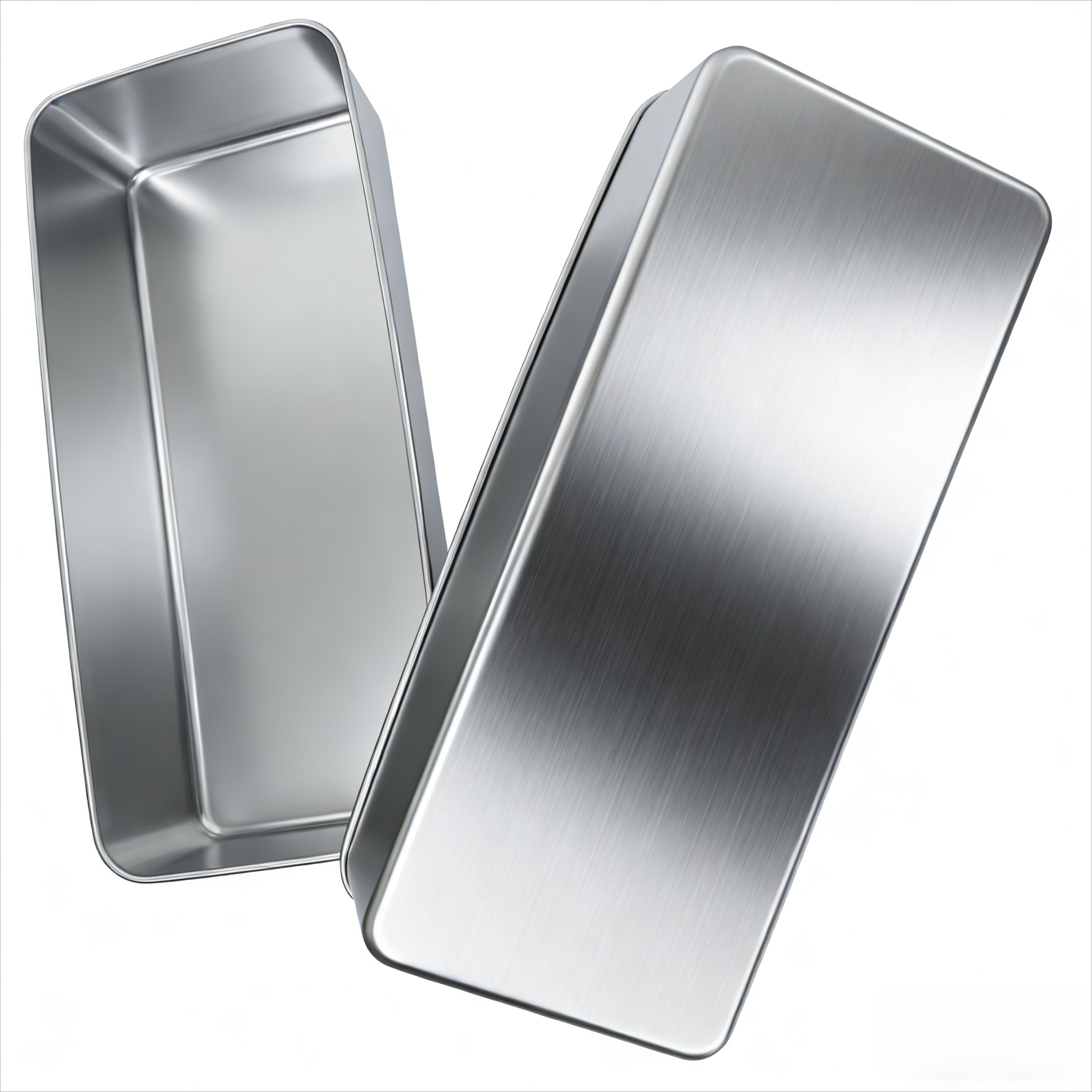 2pcs Rectangular Stainless Steel Bread Pans Set