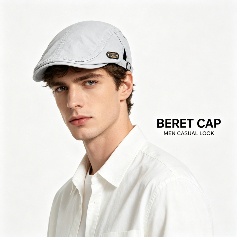 Unisex Solid Color Retro British Style Painter Hat