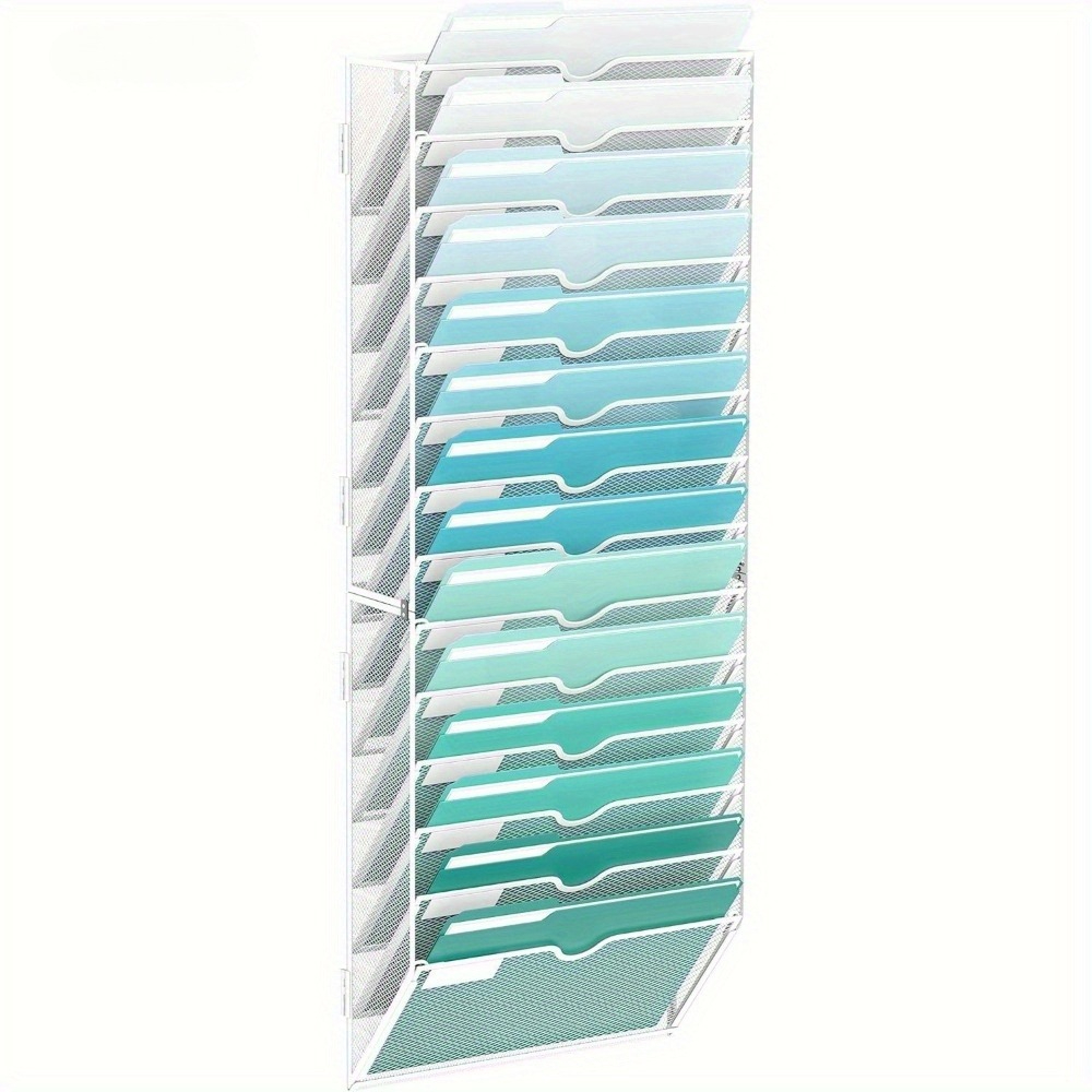 Daltack 14-tier Hanging File Organizer, Wall File Organizer, Organizes File Folders, Papers, Clipboards And Magazines, Office Cubicle Organization Solutions
