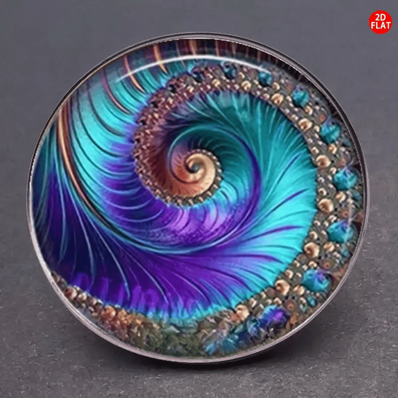 TEMU 2d Flat, 2dflat 1pc Blue And Purple Spiral Brooch, Creative Corsage Unique Costume Badge, Holiday Gift, Can Decorate Clothes And Backpacks, Show
