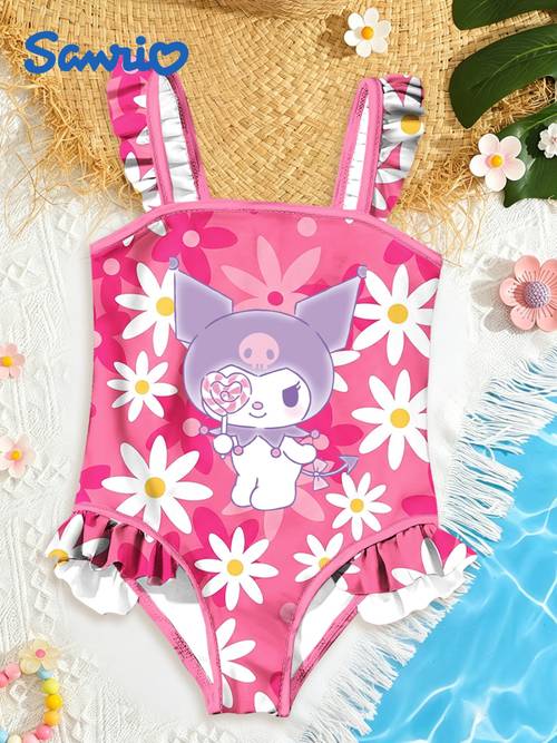 immagine dell'articolo costume da bagno da con stampa e , maniche arricciate, tessuto elasticizzato e traspirante, costume da bagno a per spiaggia, piscina acquatici, regalo per le