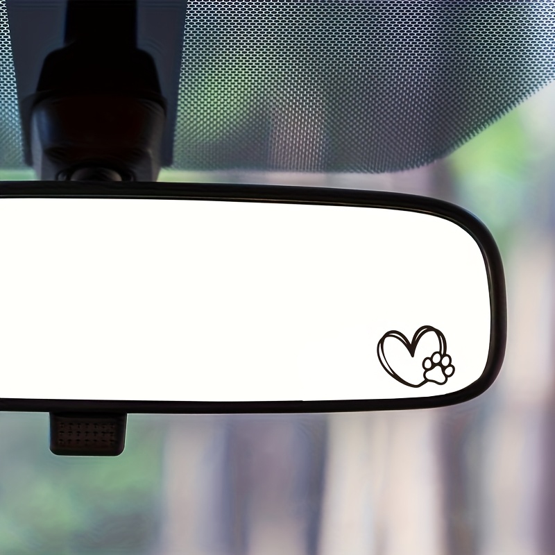 -shaped Paw Print Rearview Mirror Stickers, Car Decals, Vinyl Stickers, Mini Stickers, Laptop Stickers, Cup Stickers